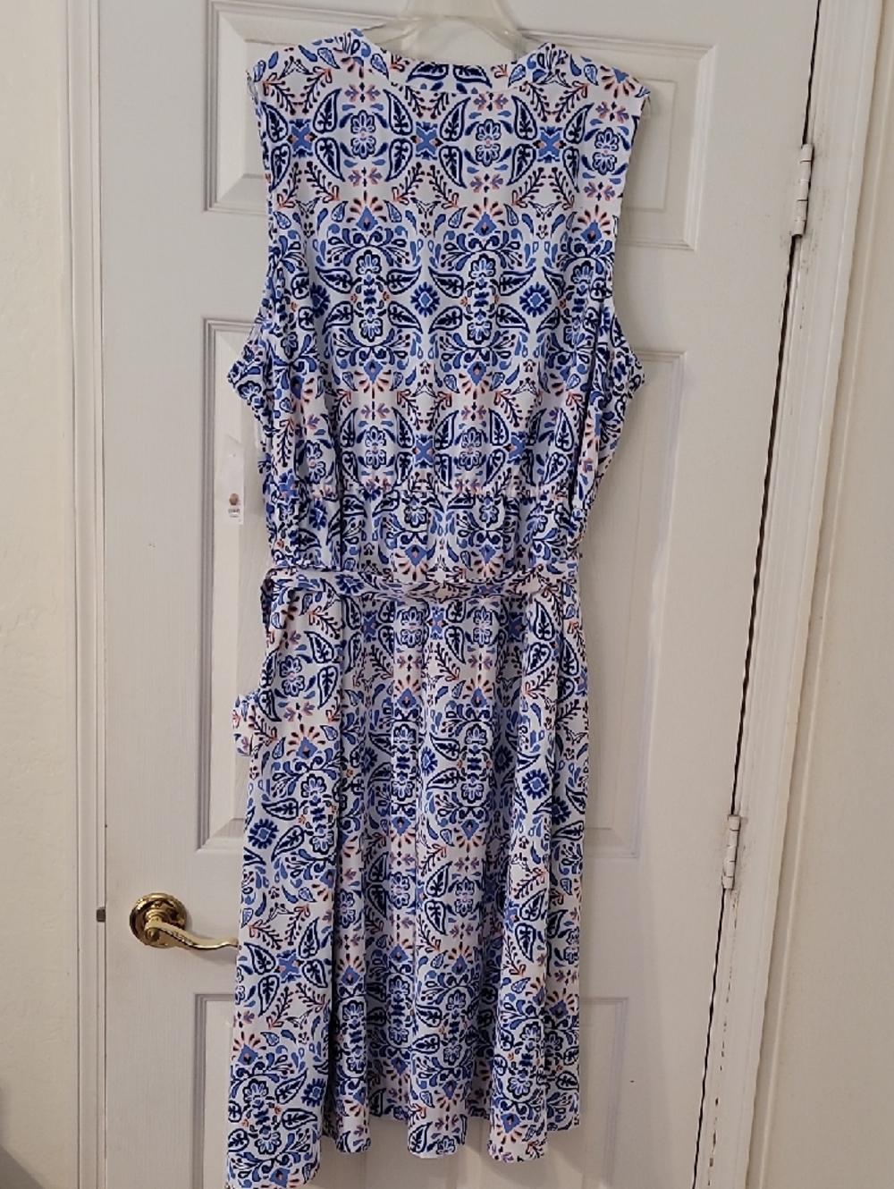 croft & barrow Blue and White Sleeveless Midi Dress - Picture 6 of 7